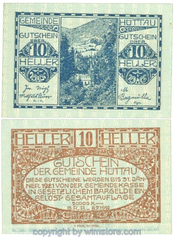 Hüttau, J00401a2, 10 Heller; 1