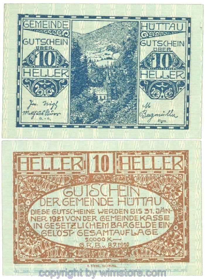 Hüttau, J00401a2, 10 Heller; 1