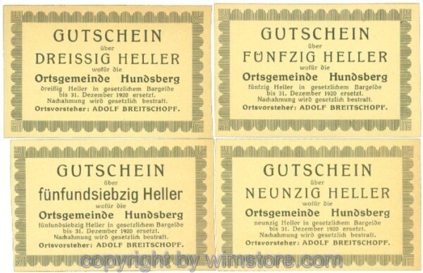 Hundsberg, J00402SIBc, Serie 30, 50, 75, 90 Heller; 1