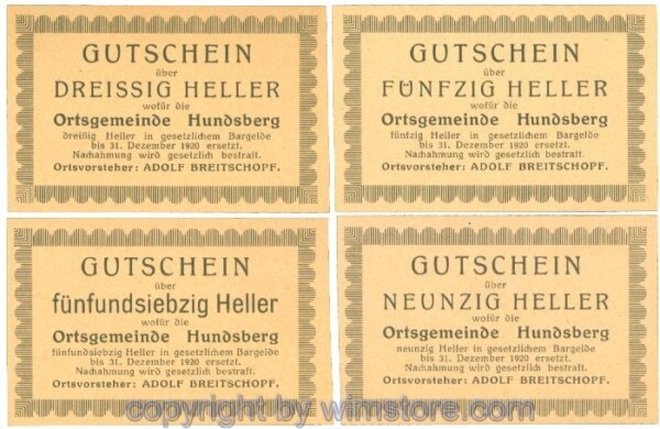 Hundsberg, J00402SIBe, Serie 30, 50, 75, 90 Heller; 1