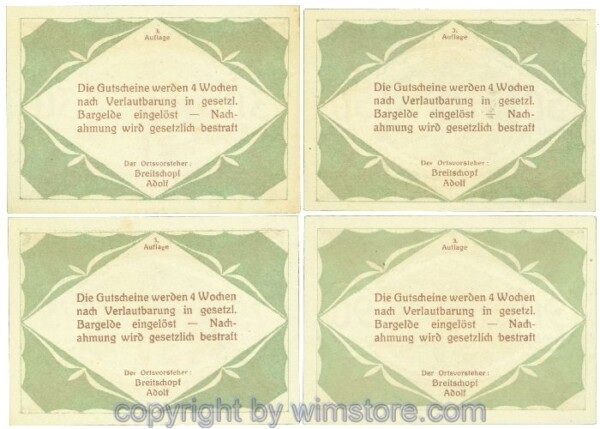 Hundsberg, J00402SIIc, Serie 30, 50, 75, 90 Heller; 1