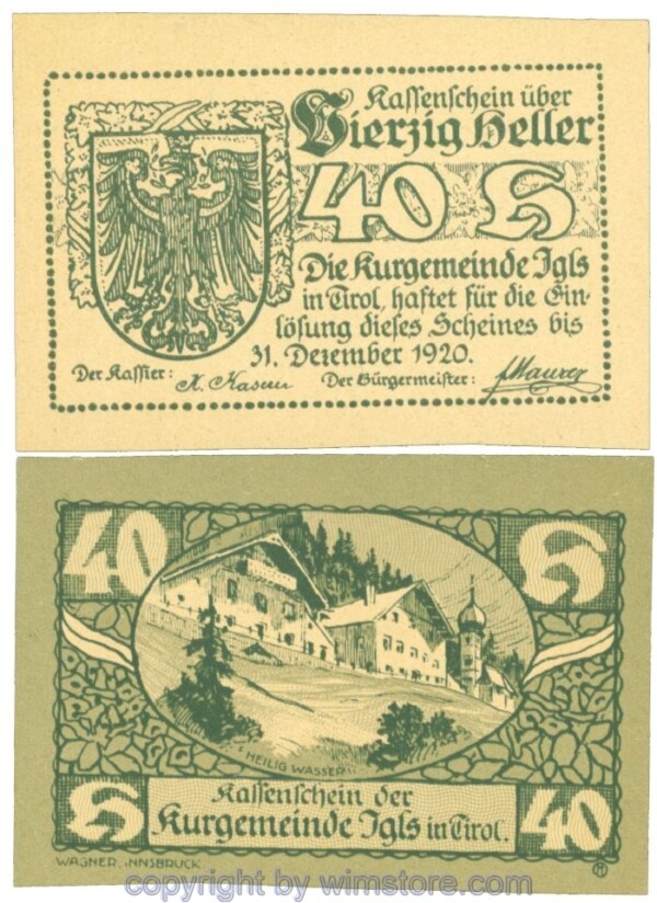 Igls, J00403c, 40 Heller; 1