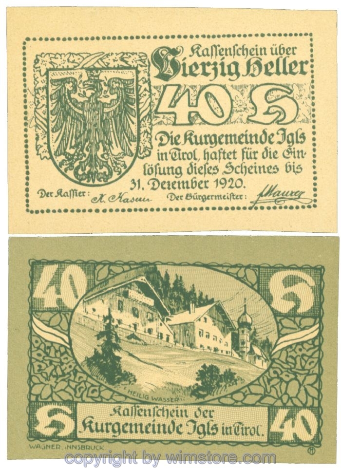 sn107096 Igls, J00403c, 40 Heller; 1