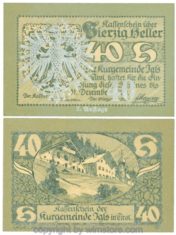 sn107101 Igls, J00403Sb, 40 Heller; 1