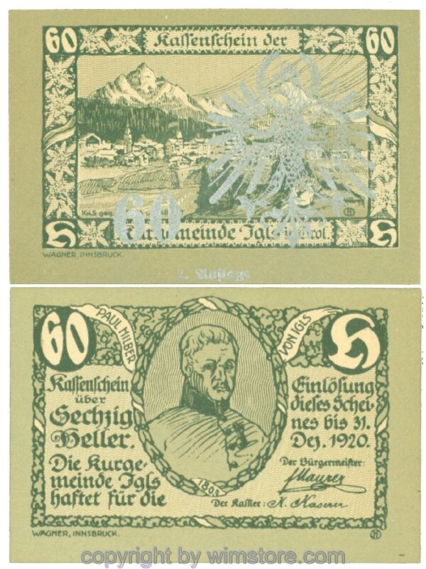 Igls, J00403Sb, 60 Heller; 1