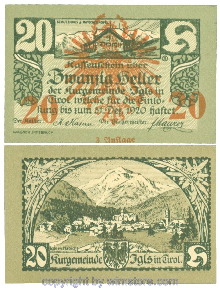 sn107106 Igls, J00403Scx, 20 Heller; 1