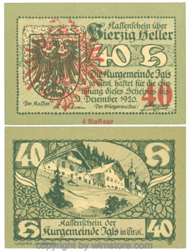 Igls, J00403Sd, 40 Heller; 1