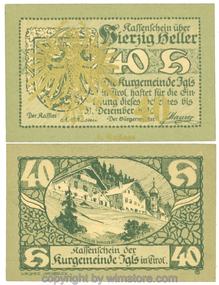 sn107113 Igls, J00403Se, 40 Heller; 1