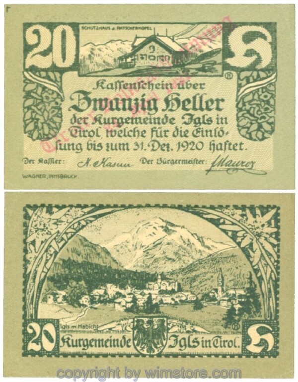 Igls, J00403Sf, 20 Heller; 1