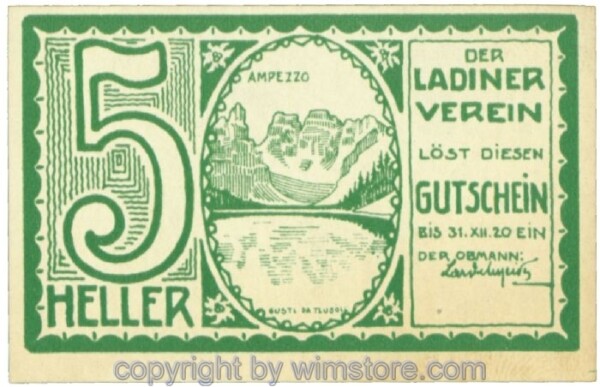 Innsbruck, Prv. Ladiner-Verein, J00410A, 5 Heller; 1
