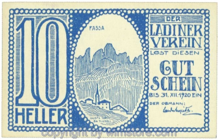 sn107172 Innsbruck, Prv. Ladiner-Verein, J00410A, 10 Heller; 1