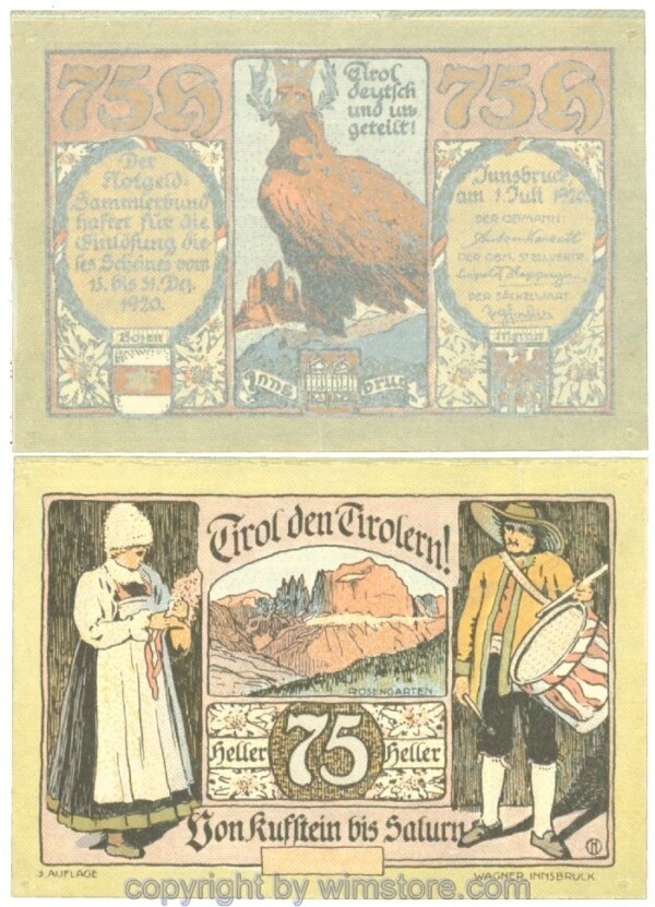 Innsbruck, Prv. Notgeld-Sammlerbund, J00412Si, 75 Heller; 1