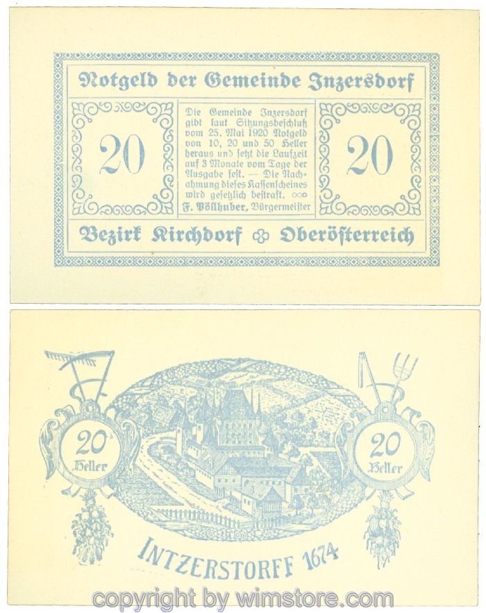Inzersdorf, J00415Ib, 20 Heller; 1-