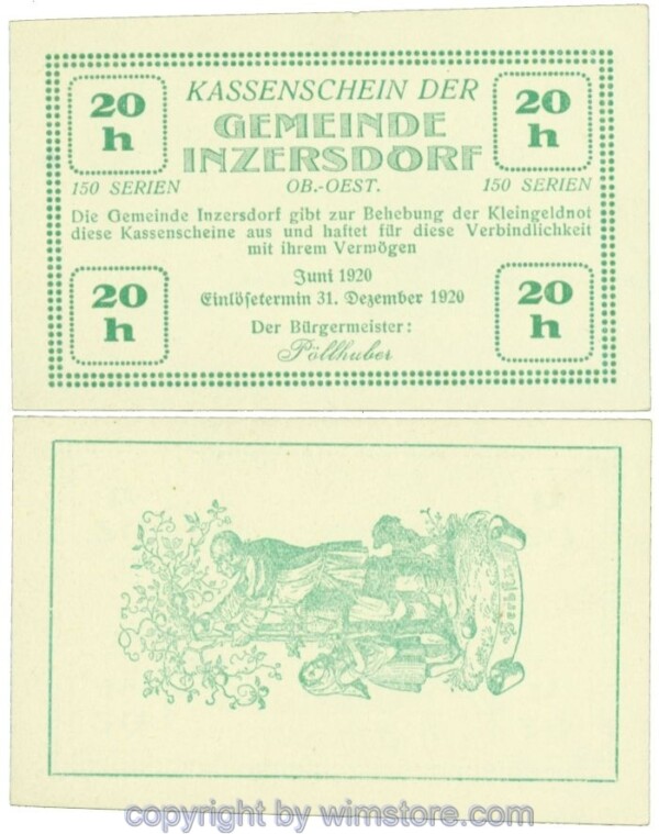Inzersdorf, J00415SVIb, 20 Heller; 1