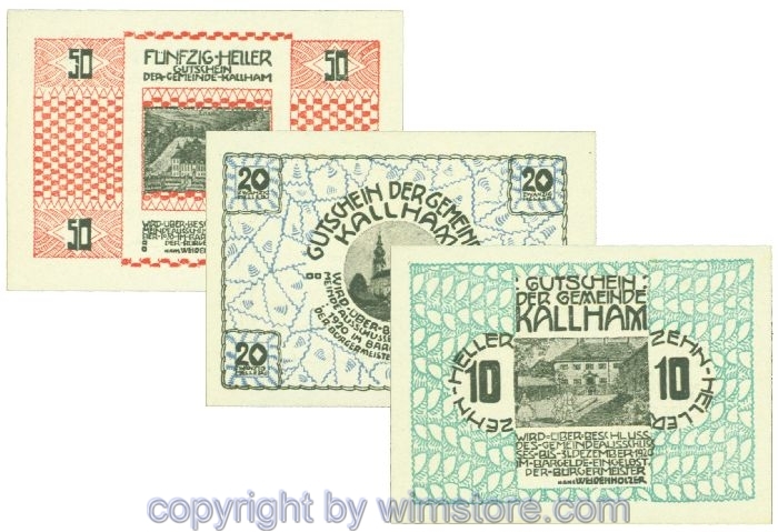 sn107340 Kahllham, J00422a, Serie 10, 20, 50 Heller; 1
