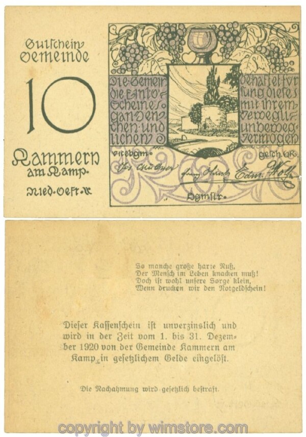 Kammern am Kamp, J00424N7, 10 Heller; I