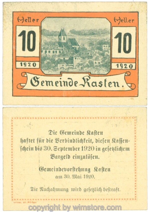 Kasten, J00428a, 10 Heller; I