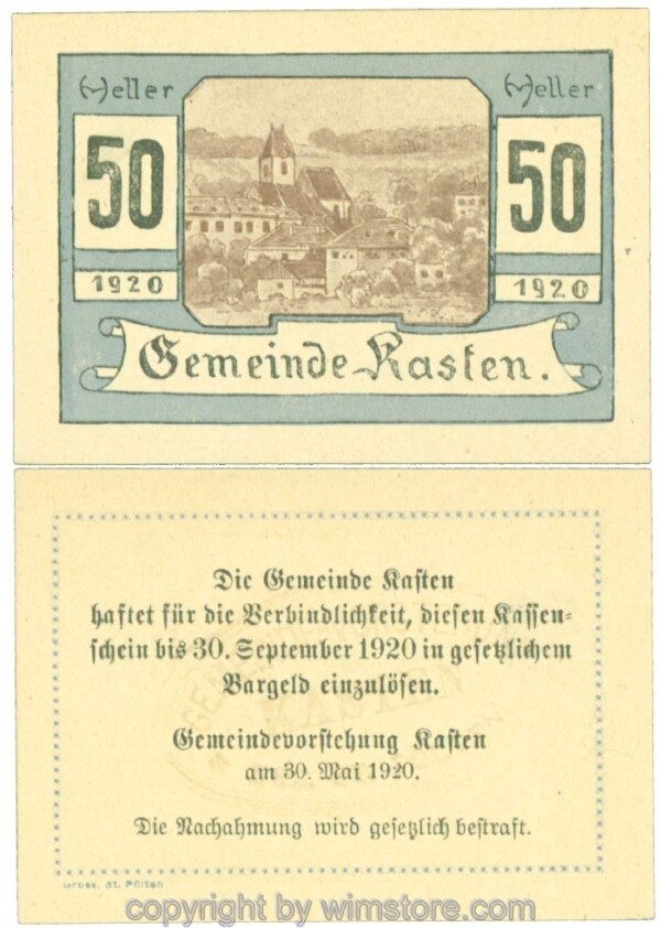 Kasten, J00428d2, 50 Heller; I