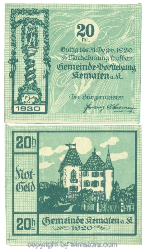 Kematen an der Krems, J00430b, 20 Heller; 1