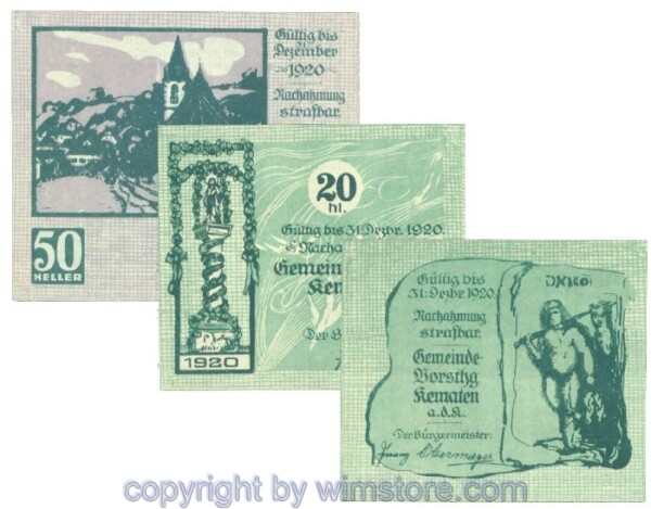 Kematen an der Krems, J00430b, Serie 10, 20, 50 Heller; 1