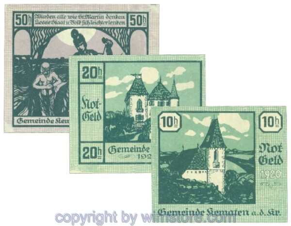 Kematen an der Krems, J00430b, Serie 10, 20, 50 Heller; 1