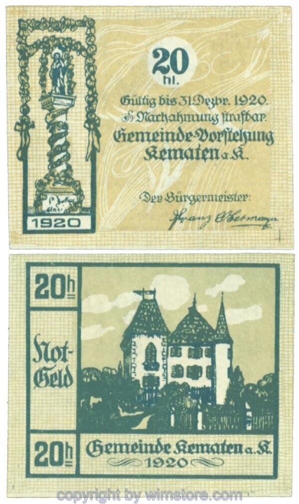 Kematen an der Krems, J00430c, 20 Heller; 1