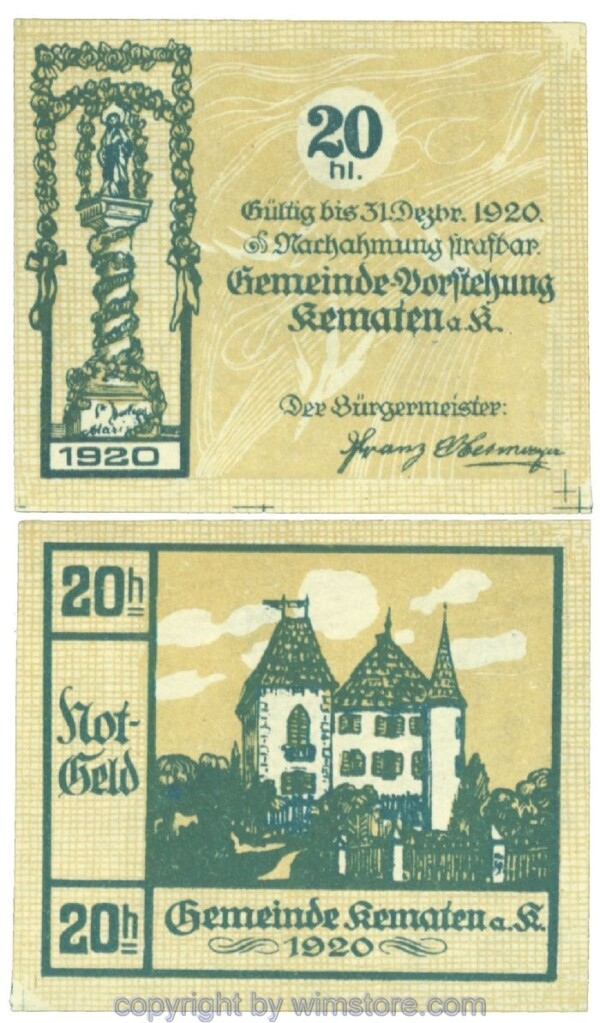 Kematen an der Krems, J00430d, 20 Heller; 1