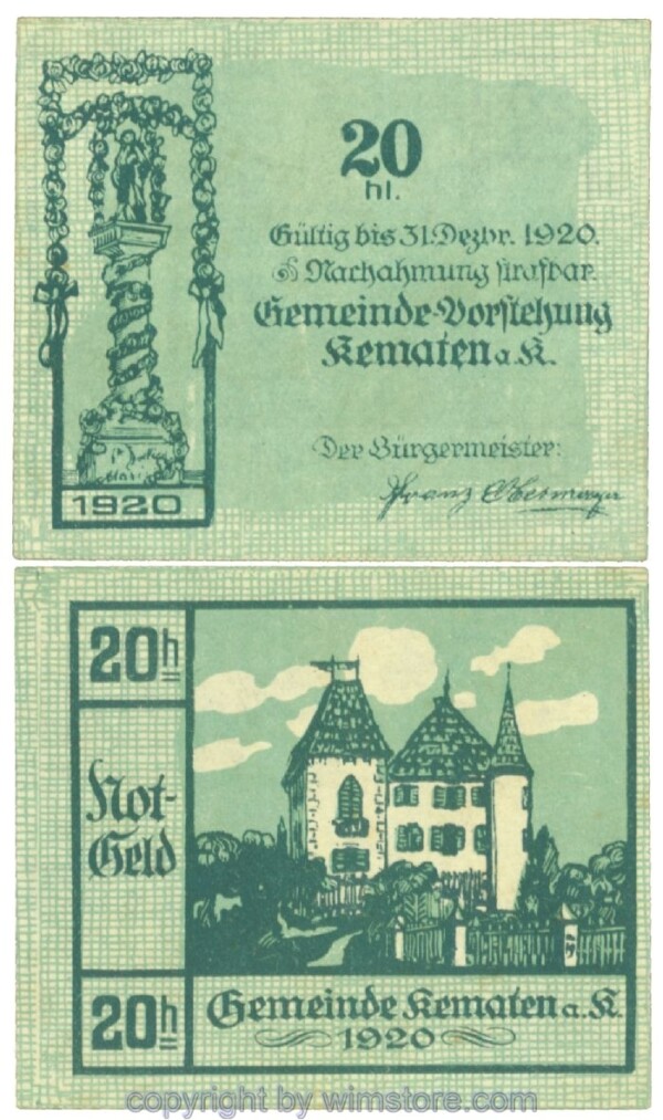 Kematen an der Krems, J00430F, 20 Heller; 1