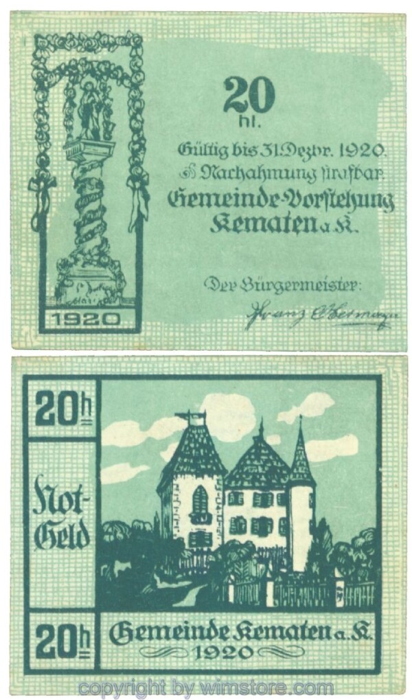 Kematen an der Krems, J00430F, 20 Heller; 1