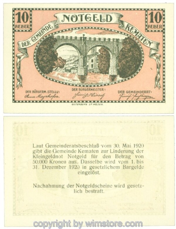 sn107394 Kematen, J00431, 10 Heller; I