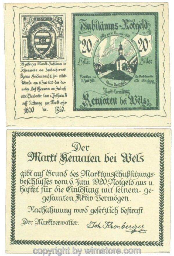 Kematen bei Wels, J00432a, 20 Heller; 1