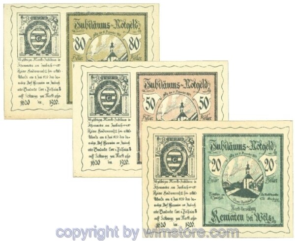 Kematen bei Wels, J00432a, Serie 20, 50, 80 Heller; 1