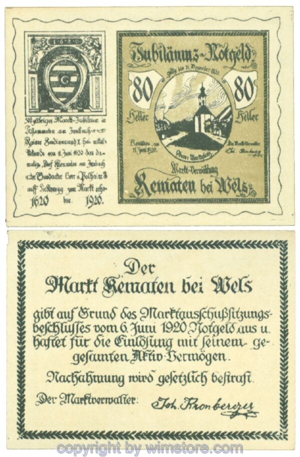 Kematen bei Wels, J00432b, 80 Heller; 1