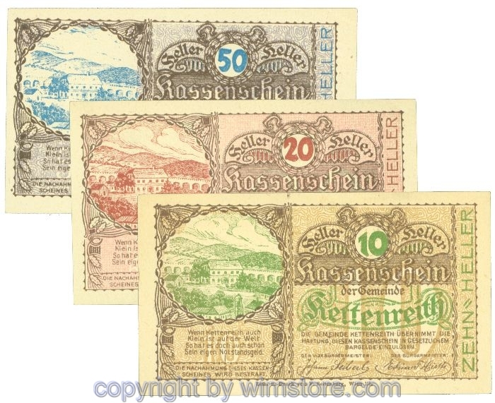 Kettenreith, J00435a, Serie 10, 20, 50 Heller; I