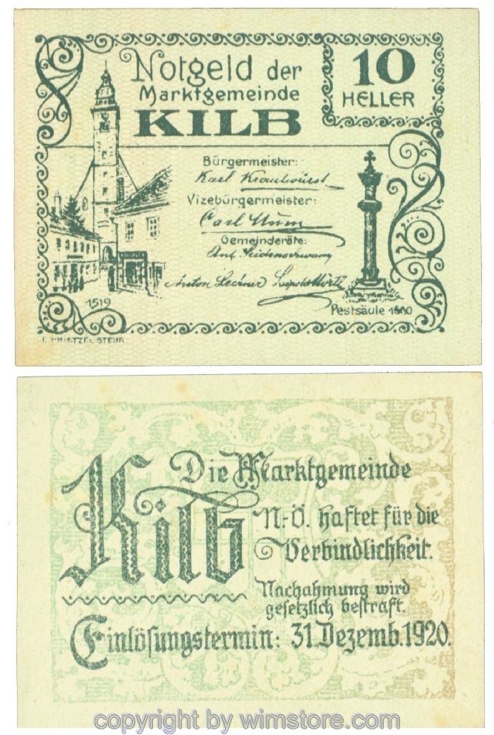 Kilb (Marktgemeinde), J00436Ia, 10 Heller; I