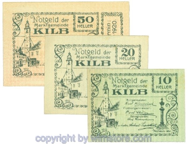 Kilb (Marktgemeinde), J00436Ia, Serie 10, 20, 50 Heller; I