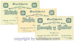 Kilb, Prv. Pfarrgemeinde, J00437Ib, Serie 20, 50, 80 Heller; I