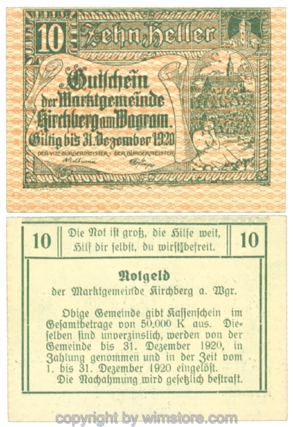 Kirchberg am Wagram, J00439Ia29, 10 Heller; I
