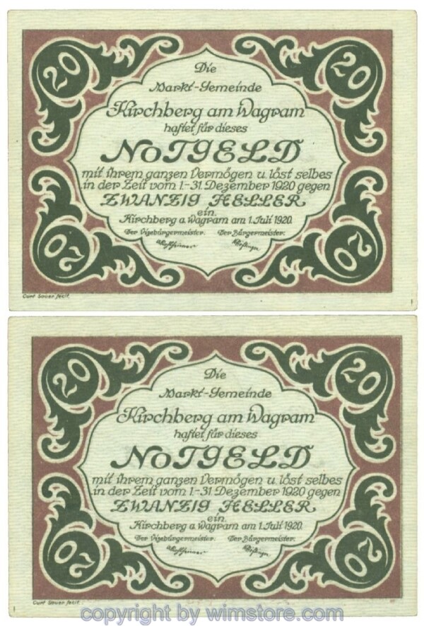 Kirchberg am Wagram, J00439IIa5, 20 Heller; I