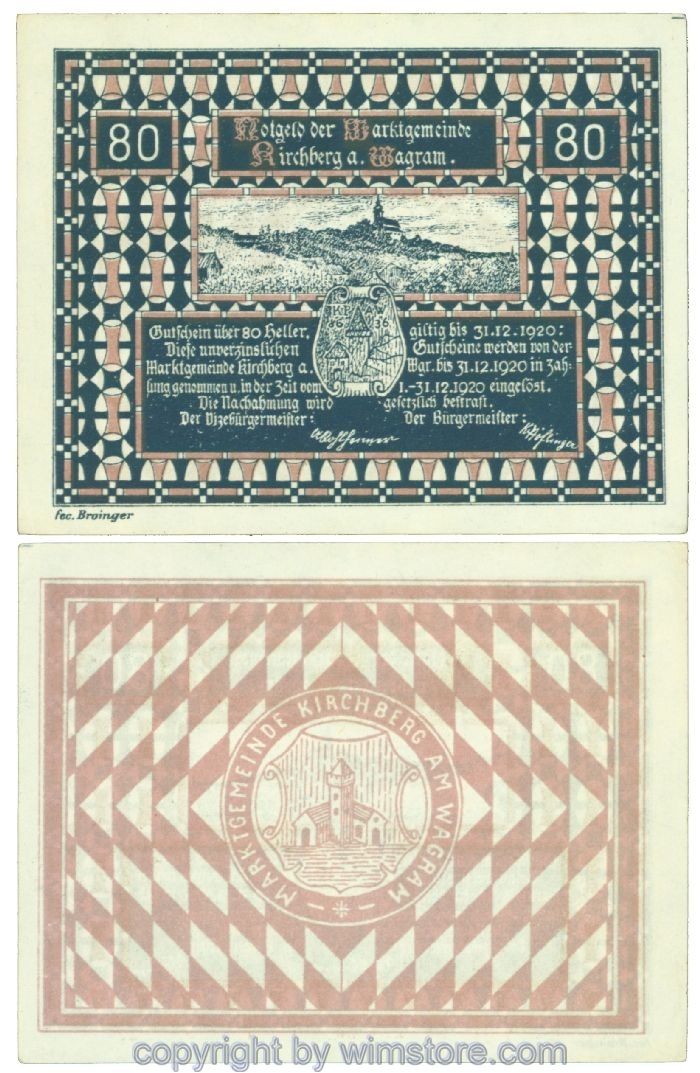 Kirchberg am Wagram, J00439IIb5, 80 Heller; I