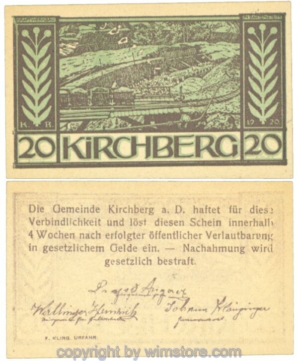 Kirchberg an der Donau, J00441b, 20 Heller; 1