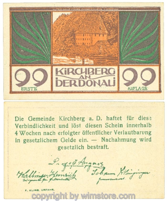 Kirchberg an der Donau, J00441b, 99 Heller; 1