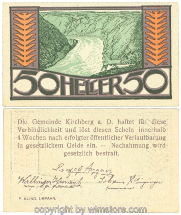 Kirchberg an der Donau, J00441c, 50 Heller; 1