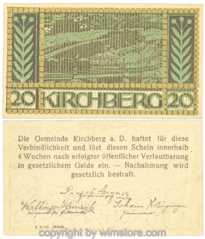 Kirchberg an der Donau, J00441SIe1, 20 Heller; 1
