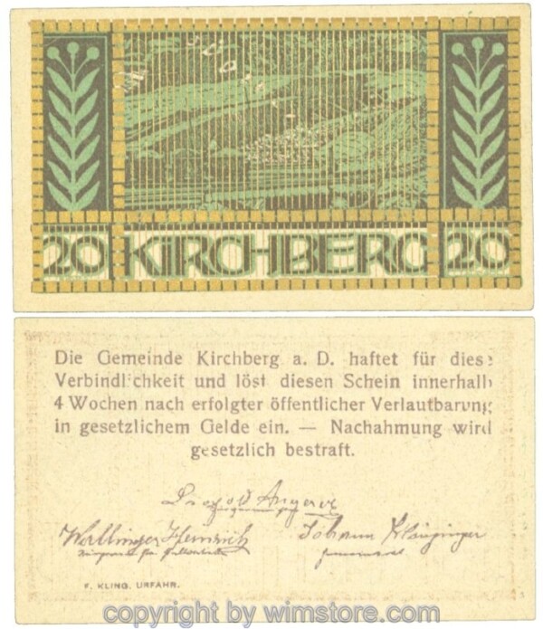 Kirchberg an der Donau, J00441SIe2, 20 Heller; 1