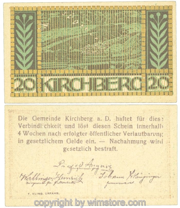 Kirchberg an der Donau, J00441SIe2, 20 Heller; 1