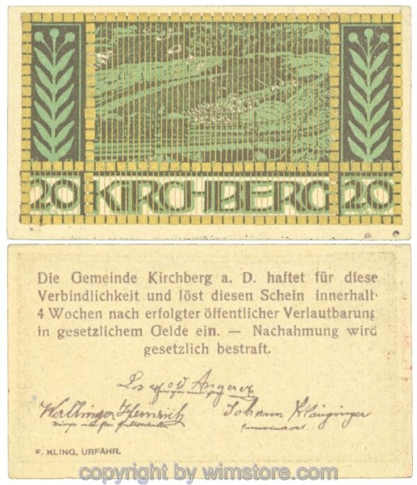 Kirchberg an der Donau, J00441SIe3, 20 Heller; 1