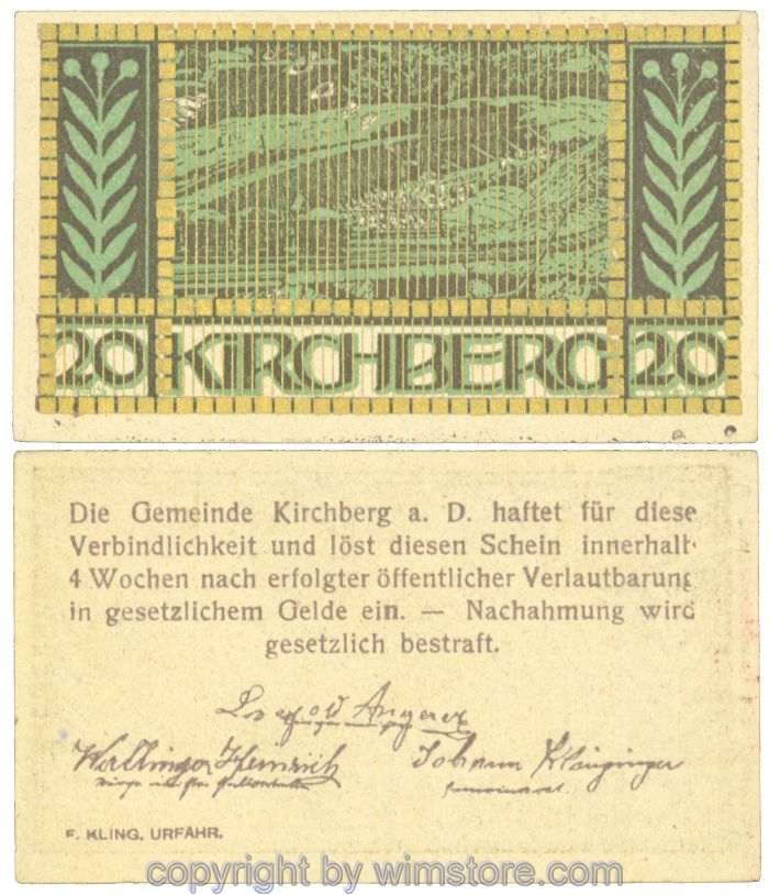 Kirchberg an der Donau, J00441SIe3, 20 Heller; 1