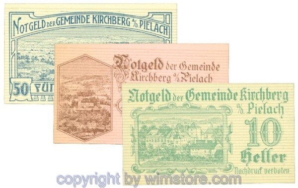Kirchberg an der Pielach, J00442a, Serie 10, 20, 50 Heller; I
