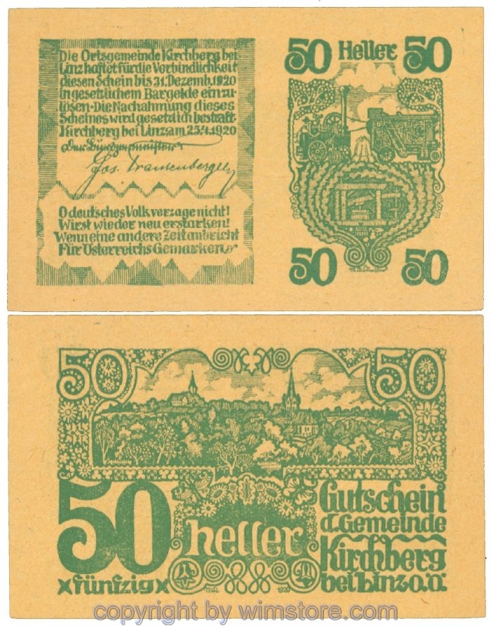 sn107519 Kirchberg bei Linz, J00443c, 50 Heller; 1